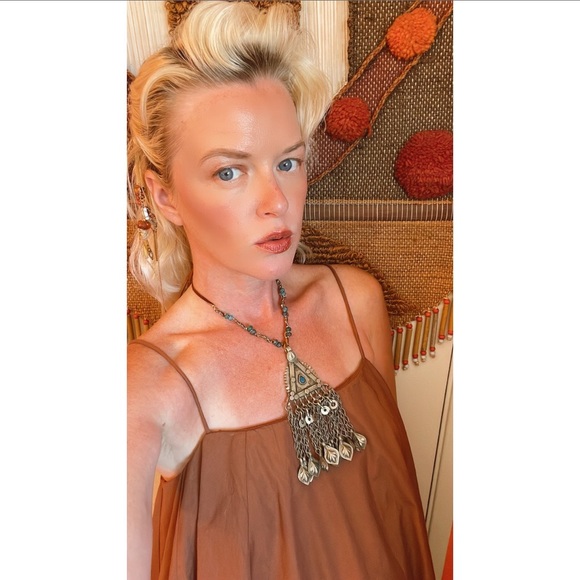 Handmade Eilat Stone Vintage Kuchi Pendant Leather Necklace - Picture 3 of 13